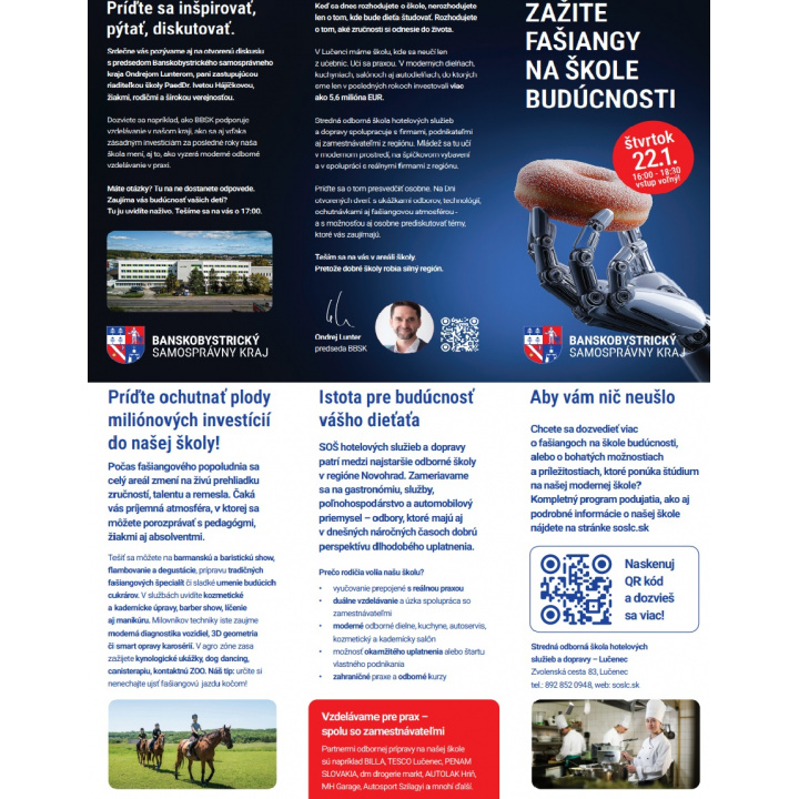  Fašiangový Deň otvorených dverí Strednej odbornej školy hotelových služieb a dopravy v Lučenci 22.01.2026