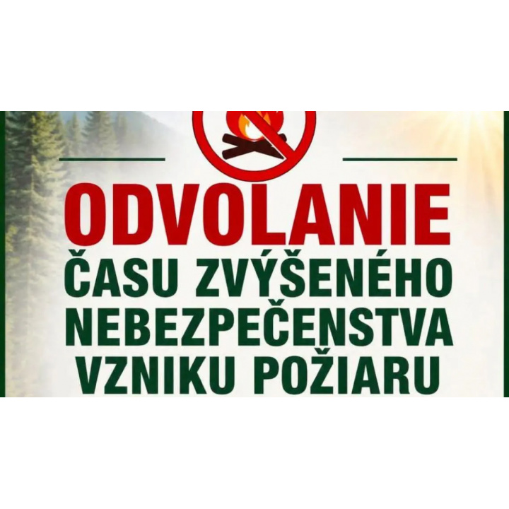 Odvolanie času zvýšeného nebezpečenstva vzniku požiaru
