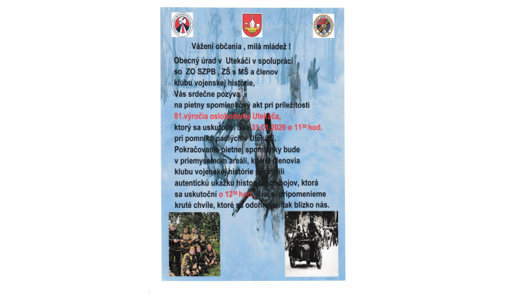 POZVÁNKA - Autentická ukážka historických bojov - Utekáč 31.01.2026