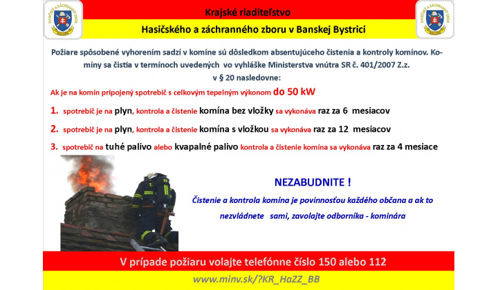 UPOZORNENIE NA VYKUROVACIU SEZÓNU
